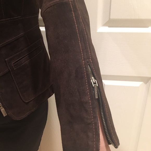 Bernardo Brown Suede ZipFront Blazer - Picture 8 of 8